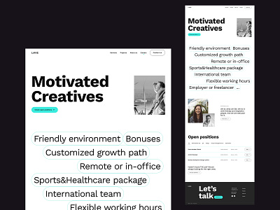 Careers page. colors design figma graphic design layout neon ui ux web website