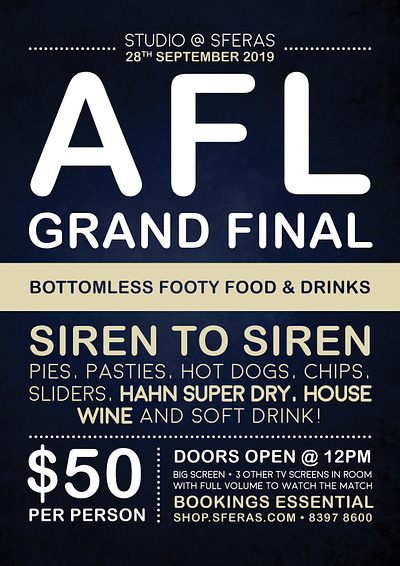 AFL Grand Final Marketing Materials animated design animated gif corporate corporate design digital design flyer design graphic design graphic designer hospitality hospitality design marketing design poster art poster design