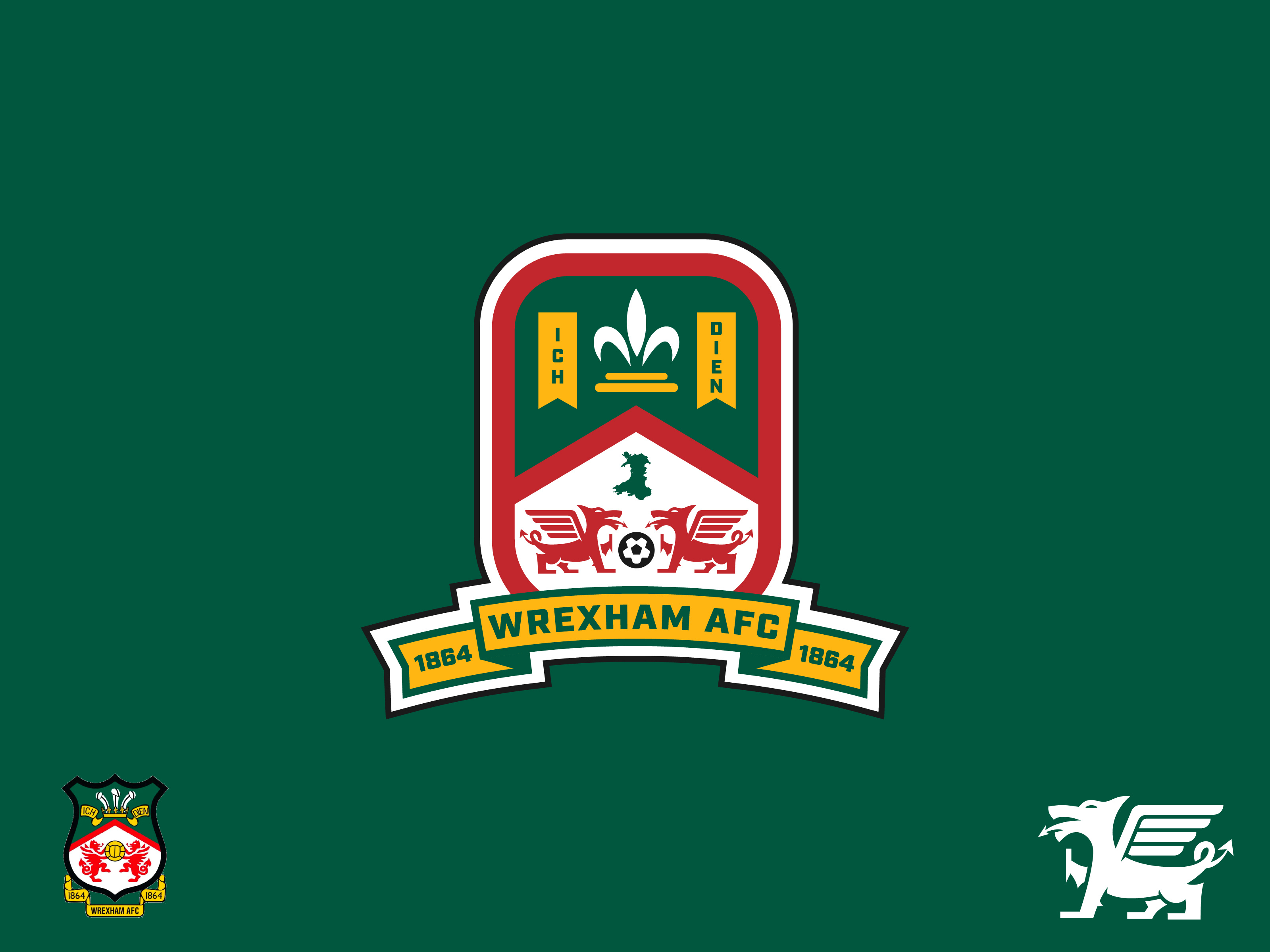Wrexham AFC Crest Alternate Concept by Darral Garner Design on Dribbble, image size:3200x2400