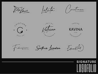 SIGNATURE LOGOfolio brand identity brand style guide branding elegance elegant logo fashion logo feminine logo graphic design hand drawn logo handwritten logo logo logo design logo identity logofolio minimalist logo sign signature signature logo