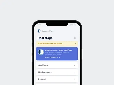 Sales workflow creation crm crm portal interaction mobile design principleapp sales workflows