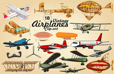 Airplanes Clipart Vector air transportation airplane birthday airplane illustration airplane svg airplane vector airplanes vector aviation clipart helicopter plane helicopter png retro airplane