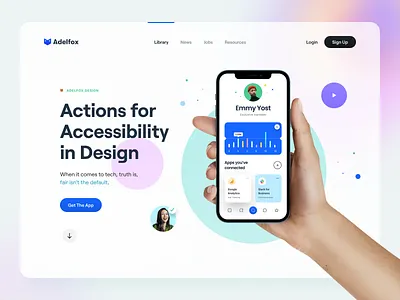 Hero Header 02 – 🦊Adelfox adelfox analytic app chart clean color communication hand iphone hero banner hero header iphone iphone 12 minimal mobile typography ui ux video web website