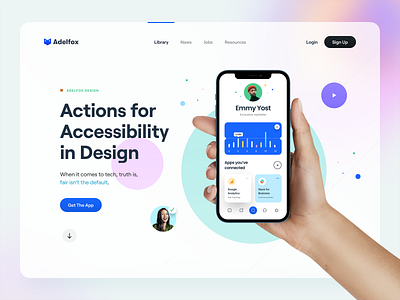 Hero Header 02 – 🦊Adelfox adelfox analytic app chart clean color communication hand iphone hero banner hero header iphone iphone 12 minimal mobile typography ui ux video web website