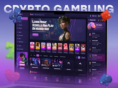 Cyberspin - Social Crypto Casino UI/UX Design betting casino casino games crypto crypto casino gambling game gaming igaming lottery online casino slot game slots social casino twinace uiux website