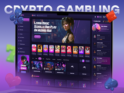 Cyberspin - Social Crypto Casino UI/UX Design betting casino casino games crypto crypto casino gambling game gaming igaming lottery online casino slot game slots social casino twinace uiux website