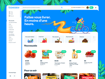 Food/Groceries Delivery Homepage Design app b2c food food app food delivery food tech groceries groceries delivery illustration restaurants saas web design