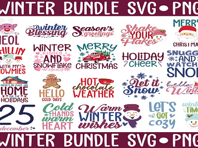 Winter Christmas SVG Bundle christmas holiday christmas idea christmas party christmas quote svg christmas tshirt funny christmas svg funny quotes svg holiday bundle santa clause snowman svg winter quote svg