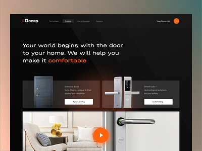 iDoors Home Page animation business catalog dark design designer door doors ecommerce ecommerce design interaction landing landing page lock principle product shopping web webdesign website