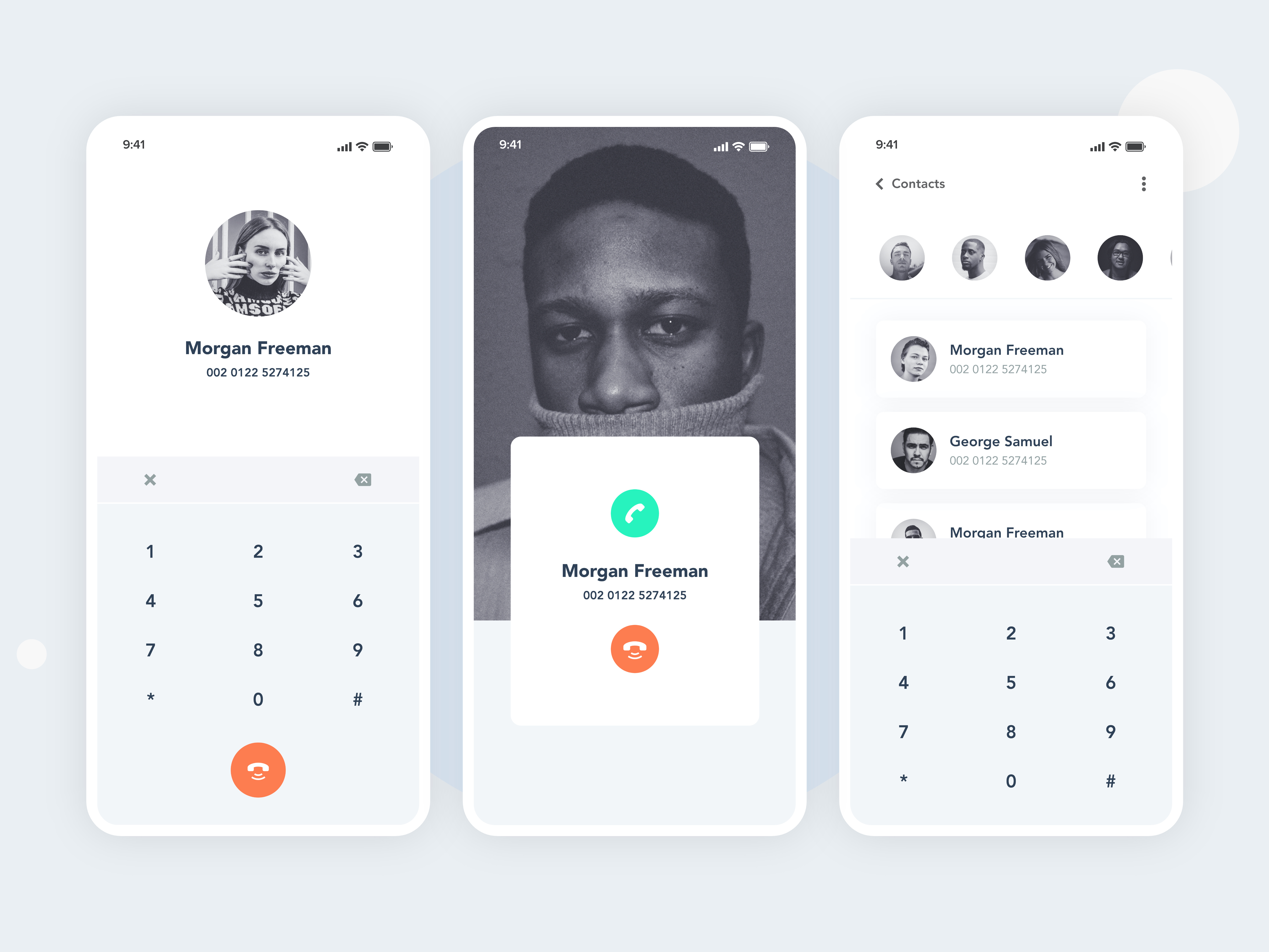Phone call app Design | Grizzly Mobile App Ui KIt by George Samuel on ...