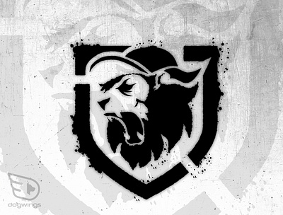 Lion graphics - stencil style chipdavid dogwings drawing illustration lion logo stencil vector