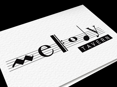 Melody Tavern Live Music Venue Logo Design blackandwhite branding design flyer graphic design livemusic logo logodesign melody musicnote note restaurant tavern typography