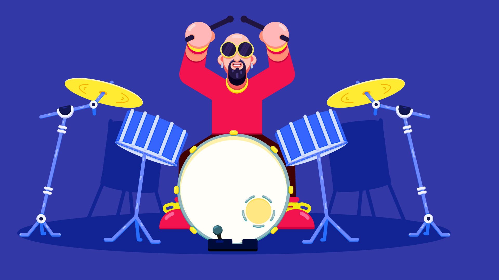 Drummer Animation by Purple Pie Studios on Dribbble