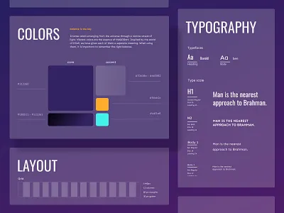 The GodArt - style guide. colorpalette graphic design grid guideline layout spacing styleguide typography ui web