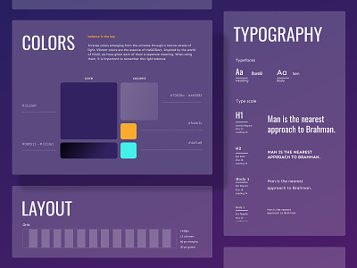 The GodArt - style guide. colorpalette graphic design grid guideline layout spacing styleguide typography ui web