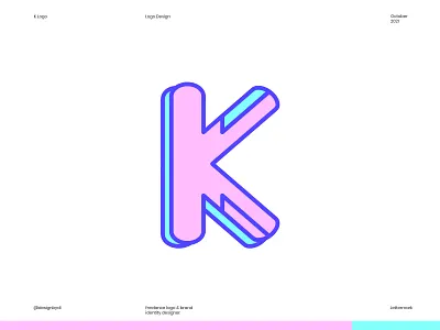 K lettermark logo alphabet brand brand identity branding colors creative k k logo lettermark letters logo logo designer minimal modern visual identity