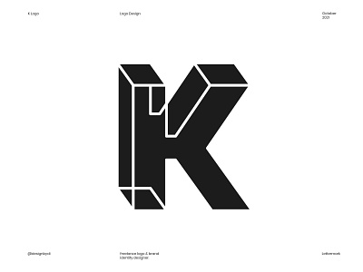 K lettermark logo 3d logo brand identity branding creative graphicdesign identity k k logo lettermark logo logos minimal modern monogram negative space visual