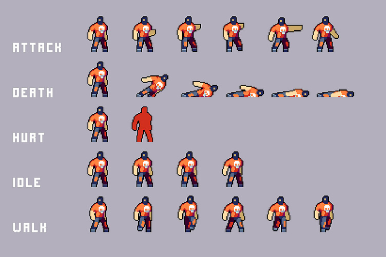 Basement Enemies Pixel Art Sprite Pack by 2D Game Assets on Dribbble