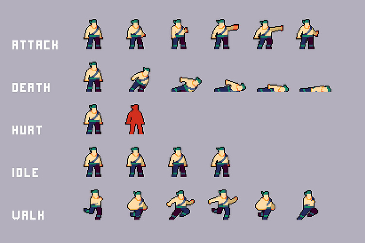 Basement Enemies Pixel Art Sprite Pack by 2D Game Assets on Dribbble