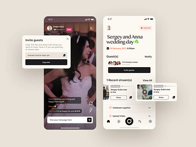 Livestream mobile app redesign app application clean ui design equal event app livestream mobile mobile app mobile design online redesign redesign concept ui userexperience userinterface ux uxui wedding