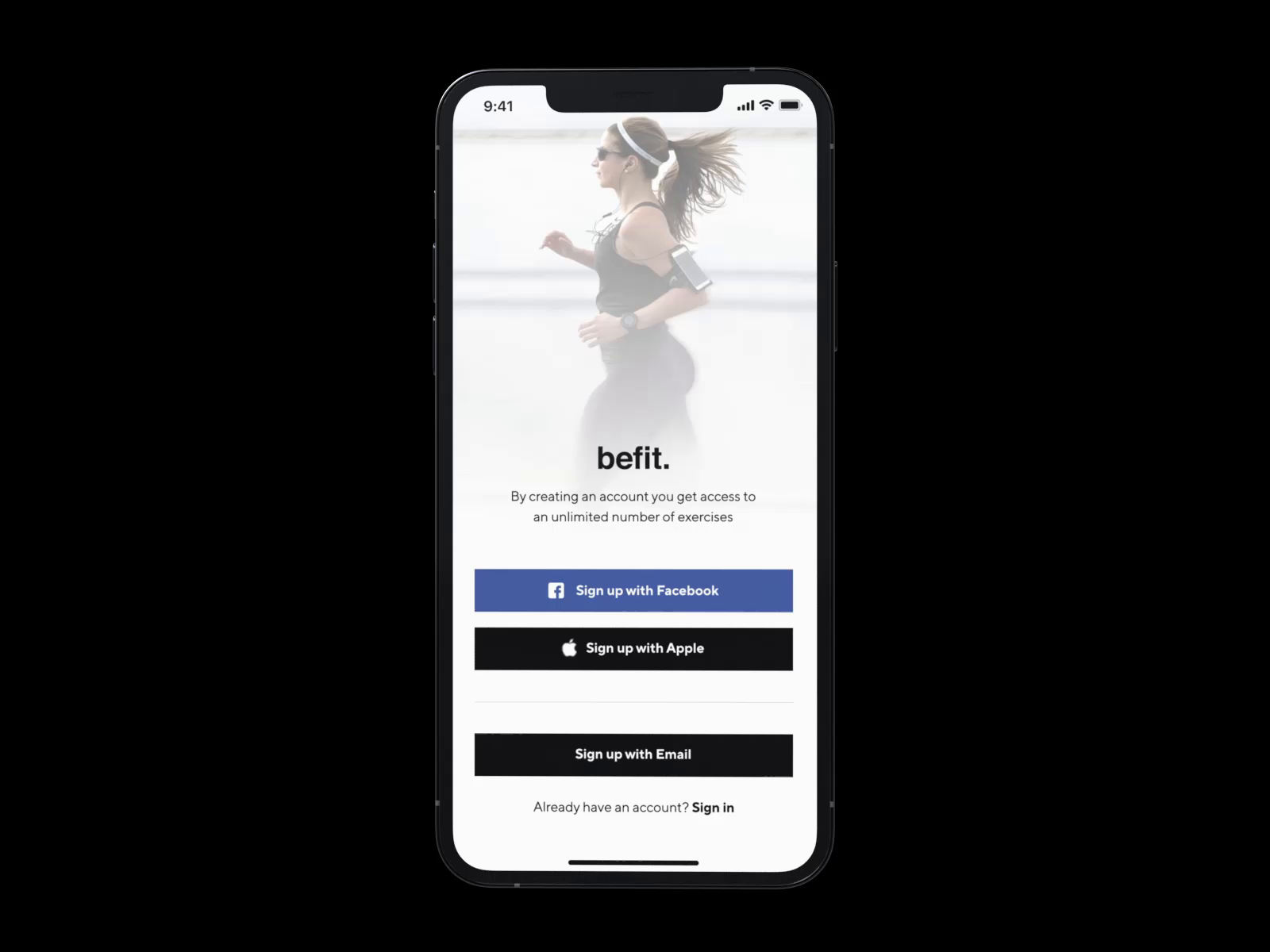 Example of Fitness App Design Concept