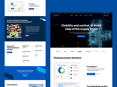 Descartes Macropoint - Intro animation homepage logistics shipping transportation ui website