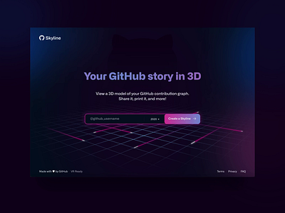 GitHub Skyline 3d babylonjs codegram design github ui ui design user interface web website