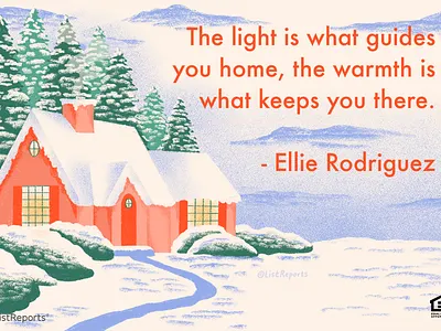 Snowy House house illustration pine trees snow trees winter