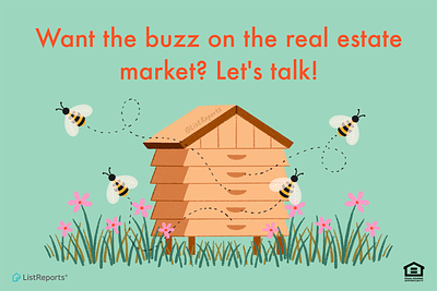 Buzz! beehive bees bug flowers illustration spring