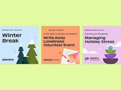 Internal Event Slack Images branding company design employee erg holiday illustration internal internal events sms stress winter break