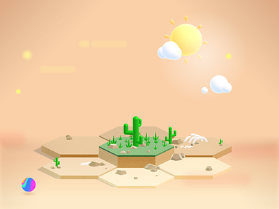 3D Web Environment with Spline 3d modeling 3d website concept desert design illustration isometric spline tool