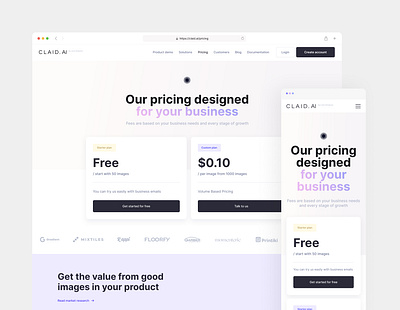 Pricing page cle clean design free plan landing minimal plans pricing pricing page ui web