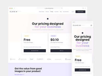 Pricing page cle clean design free plan landing minimal plans pricing pricing page ui web