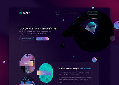 Abstract vision concept landing page 3d art art composition figma graphic design illustration ui vector web