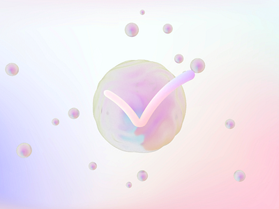 Burst into Success bubbles bubbles animation burst c4d check check animation cinema 4d done iridescent maxon morphing render success successful animation translucent