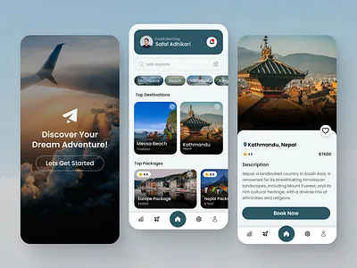 Travel App UI/UX Design creative design design figma figma design figma travel app landing page mobile application travel travel app travel app design travel app uiux travel website uiux user experience userinterface website