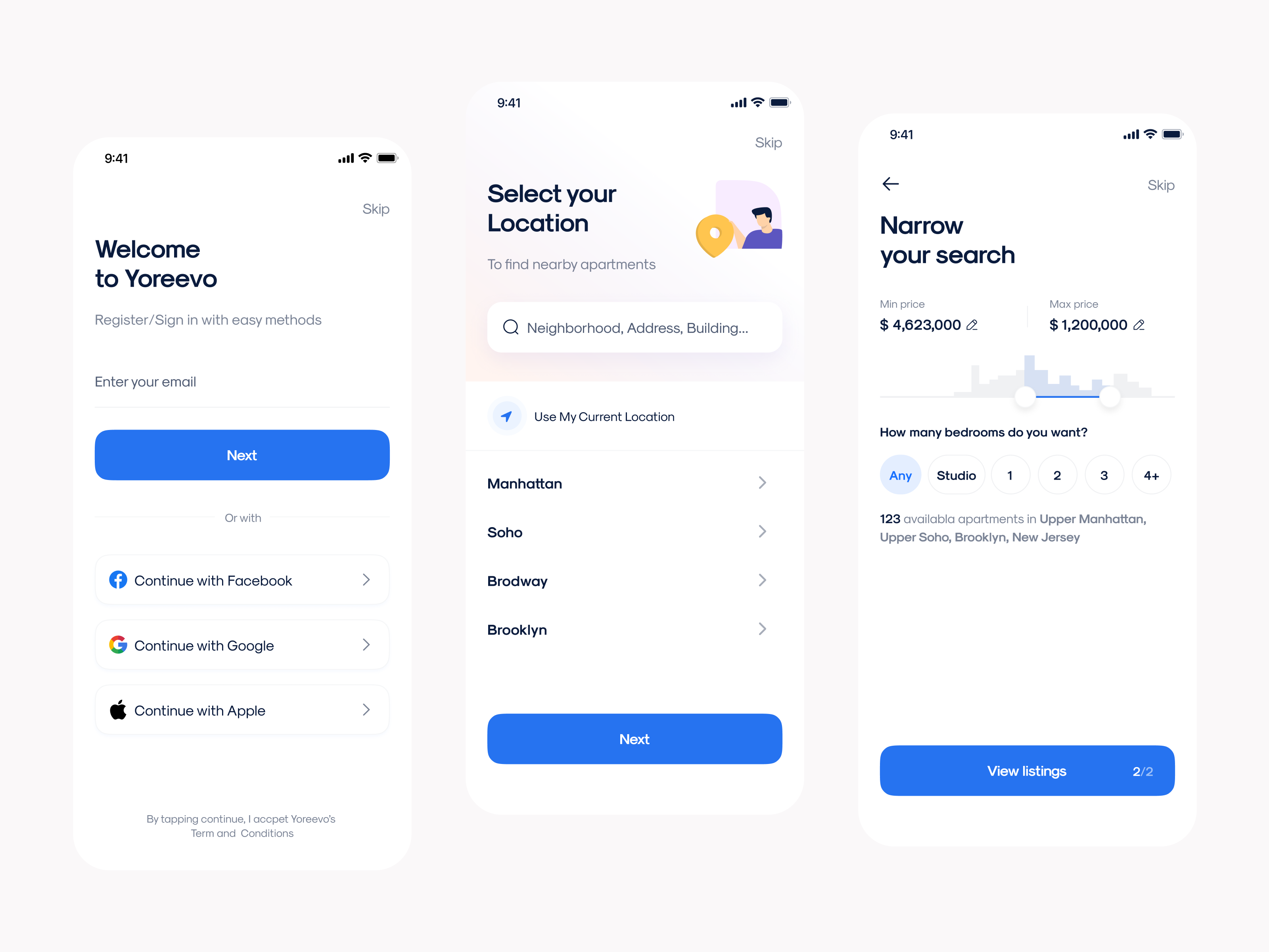 Example of Real Estate Web/App Design