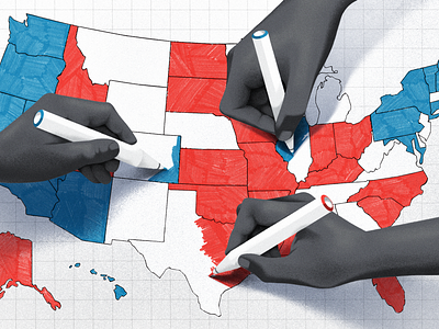 Omnia Podcast: 2022 Midterms 2022 blue editorial election illustration nick matej omnia penn state photoshop politics procreate red united states vote