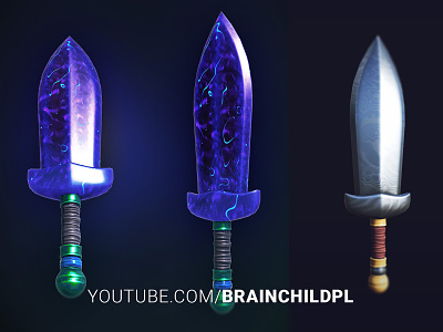 (Video) 3D Modeling & Texturing - Blender & Substance Painter 3d 3d art 3d modeling concept art crystal cute dagger design game art glass icon illustration low poly lowpoly magic stylised substance painter sword texturing weapon