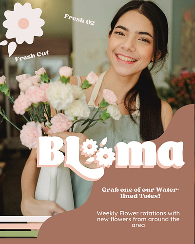 Blooma Branding | Flower shop business logo design poster brand branding business cute design flowers flyer illustration illustrations logo minimal poster