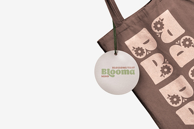 Blooma Branding Logotype Pattern and Label Tag Design bag design brand branding brandmark business design flowers illustration logo logotype minimal shop