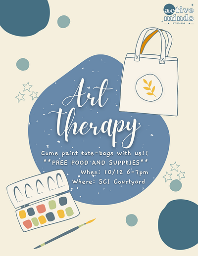 Active Minds Art Therapy Flyer canva design graphic design logo