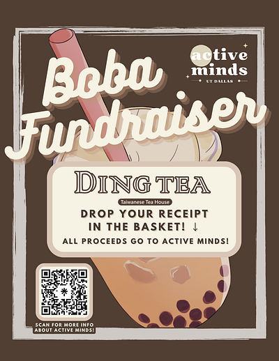 Active Minds Ding Tea Fundraiser canva design graphic design illustration