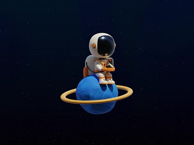 Lonely Astronaut 3d 3d art alien animation astronaut blender branding character cycles design flower galaxy graphic design illustration logo motion graphics planet space star ui