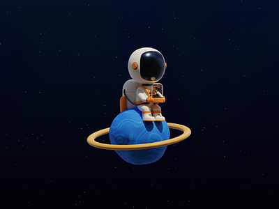 Lonely Astronaut 3d 3d art alien animation astronaut blender branding character cycles design flower galaxy graphic design illustration logo motion graphics planet space star ui
