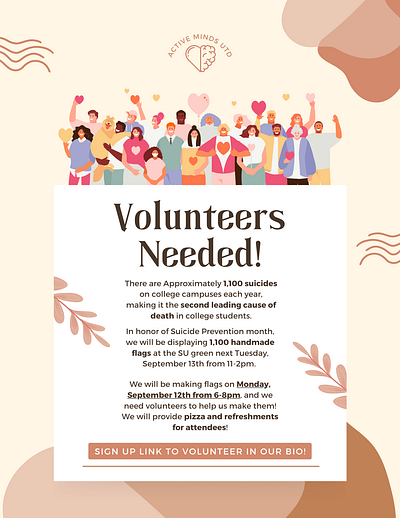 Active Minds Volunteer Flyer canva design graphic design illustration