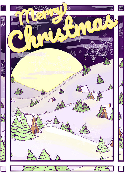 Christmas Card cover art design digital greetingcard illustration