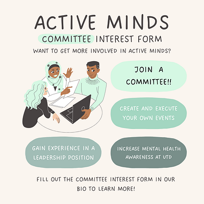 Active Minds Committee Interest Form canva design graphic design illustration logo