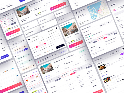 Booking Components 🍹 booking date design discover home host hotels pay payment play reserve schedule spaces ticket trend ui uidesign uiux web work