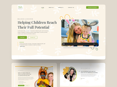 Believe & Achieve Therapy Center Website adult baby branding business children clean clinic figma fun health health center helping children life pattern pediatric therapy therapy service ui website website design